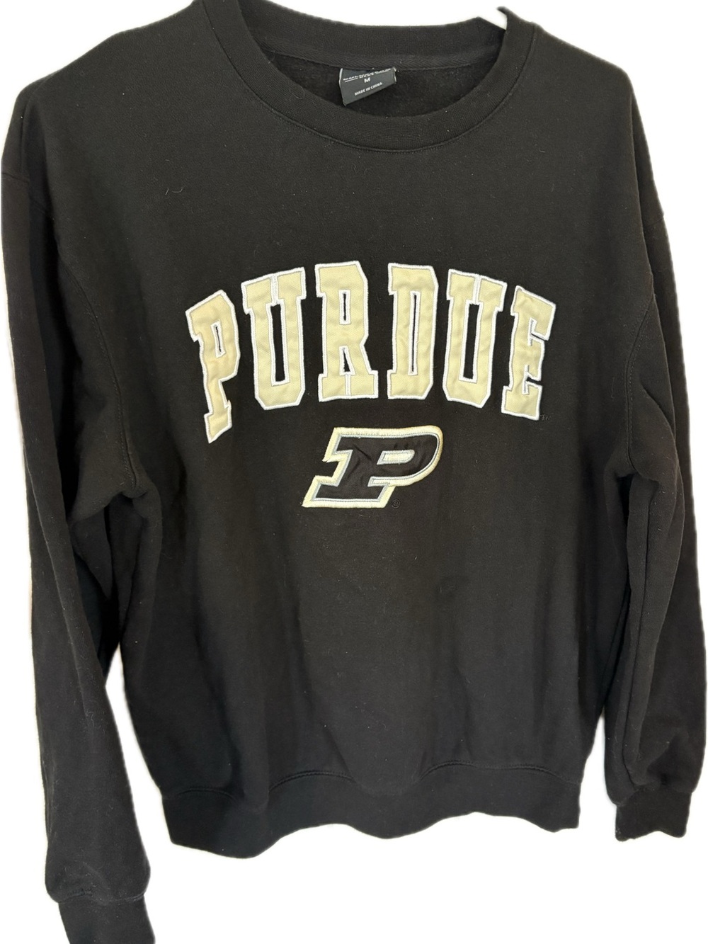 Colosseum Men’s Medium Purdue Boilermakers Stitched Logo Fleece Crewneck